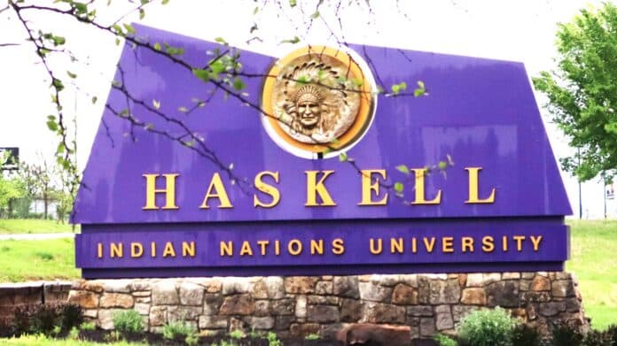 Haskell University Sign in Lawrence Kansas.