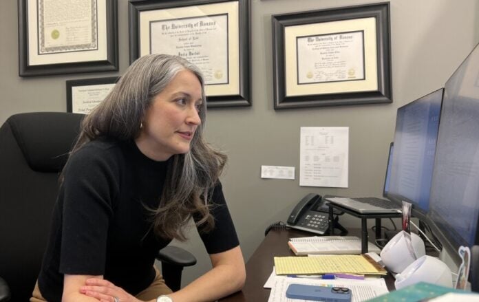 Jessica Glendening leads the Seventh Judicial District Public Defender Office in Lawrence. It is one of the 14 public defender offices in Kansas serving criminal defendants who cannot afford their own attorney.