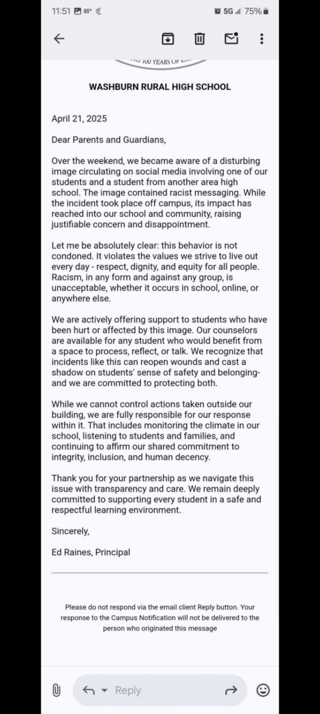 1000001031 - Update: Washburn Rural Responds to Copy Cat Racism 1 1000001031 - Update: Washburn Rural Responds to Copy Cat Racism