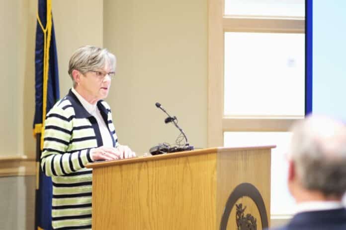 download (59) Governor Laura Kelly speaks to locals in Garden City urging them to vaccinate against the growing measles outbreak in the region.