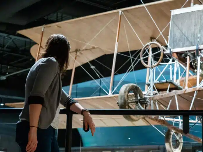 download (31) A new overlook platform at the Kansas Museum of History gives visitors an up-close view of the 1914 Longren biplane.
