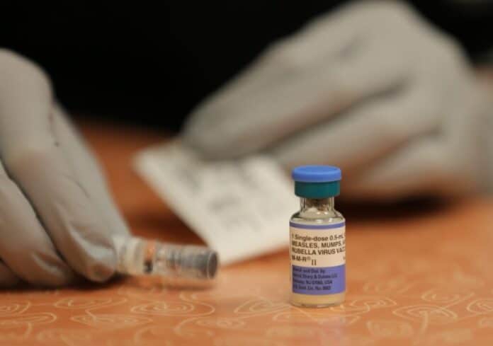 em8a2103-1024x7191748904427-1 An Osage County resident has measles, acquired from an out-of-state exposure, health officials say. Concern about measles, once thought eradicated in the United States, continues as kindergarten vaccination rates fall in Kansas. (Photo by Joshua Haiar/South Dakota Searchlight)