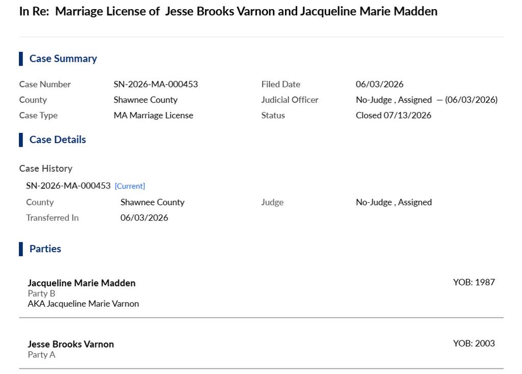 image 1 - Court Records Reveal Jesse Varnon Married Jacqueline Madden Months Before Her Death; Premeditated Murder, Stalking Charges Filed 1 image 1 - Court Records Reveal Jesse Varnon Married Jacqueline Madden Months Before Her Death; Premeditated Murder, Stalking Charges Filed