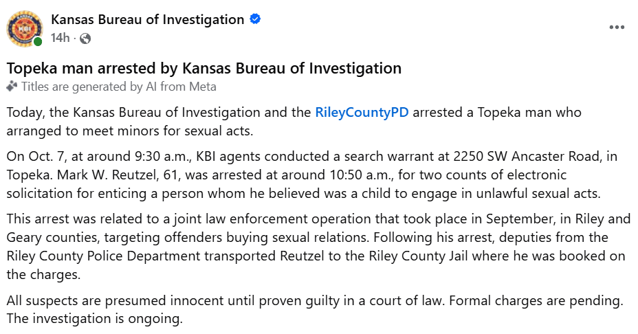 image - Topeka Republican and Former Commercial Construction Superintendent Arrested in Child Solicitation Investigation 4 image - Topeka Republican and Former Commercial Construction Superintendent Arrested in Child Solicitation Investigation